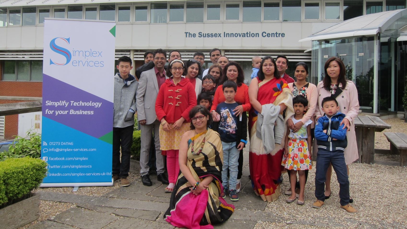 Team Simplex with their families at the Sussex Innovation Centre